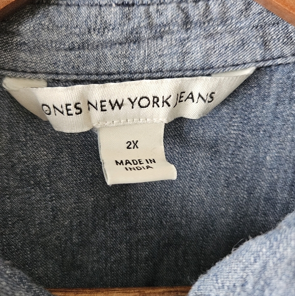 Jones New York 2X Denim shirt - Picture 3 of 8